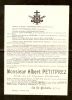 Faire part de décès de Albert Paul Fernand Joseph PETITPREZ Faire part de décès de Albert Paul Fernand Joseph PETITPREZ