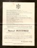 Faire part de décès de Marcel PETITPREZ (1921) Faire part de décès de Marcel PETITPREZ (1921)