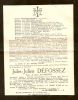 Faire part de décès de Jules Julien DEFOSSEZ-BREHON Faire part de décès de Jules Julien DEFOSSEZ-BREHON