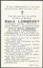 Carte du souvenir de Emile Charles LOBBEDEY Carte du souvenir de Emile Charles LOBBEDEY