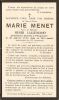 Carte du souvenir de Marie MENET-LALLEMAND