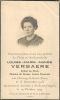 Carte du souvenir de Louise Marie Agnès VERBAERE