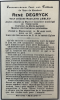 Carte du Souvenir de Rene François Armand DEGRYCK  Carte du Souvenir de Rene François Armand DEGRYCK