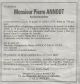Faire part de décès de Pierre ANNOOT(VDN) Faire part de décès de Pierre ANNOOT(VDN)