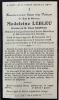 Carte du Souvenir de Marthe Madeleine Catherine LEBLEU  Carte du Souvenir de Marthe Madeleine Catherine LEBLEU