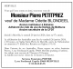 Faire-part de décès de Pierre PETITPREZ