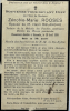Carte du souvenir de Zenobie Marie ROOSES Carte du souvenir de Zenobie Marie ROOSES