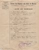 Extrait d'Acte de mariage de Emile 'Marcel' MOUQUET + Marie Hélène LAUWERIE