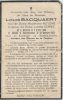 Carte du souvenir de Louis BACQUAERT Carte du souvenir de Louis BACQUAERT