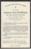 Carte Souvenir de Louise-Narcisse MALVACHE-DELBEQUE
