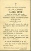 Carte du souvenir de Amedee Joseph COCQ Carte du souvenir de Amedee Joseph COCQ