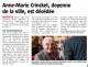 Article de la Voix du Nord qui parle de la vie d'Anne-Marie CRINCKET Article de la Voix du Nord qui parle de la vie d'Anne-Marie CRINCKET